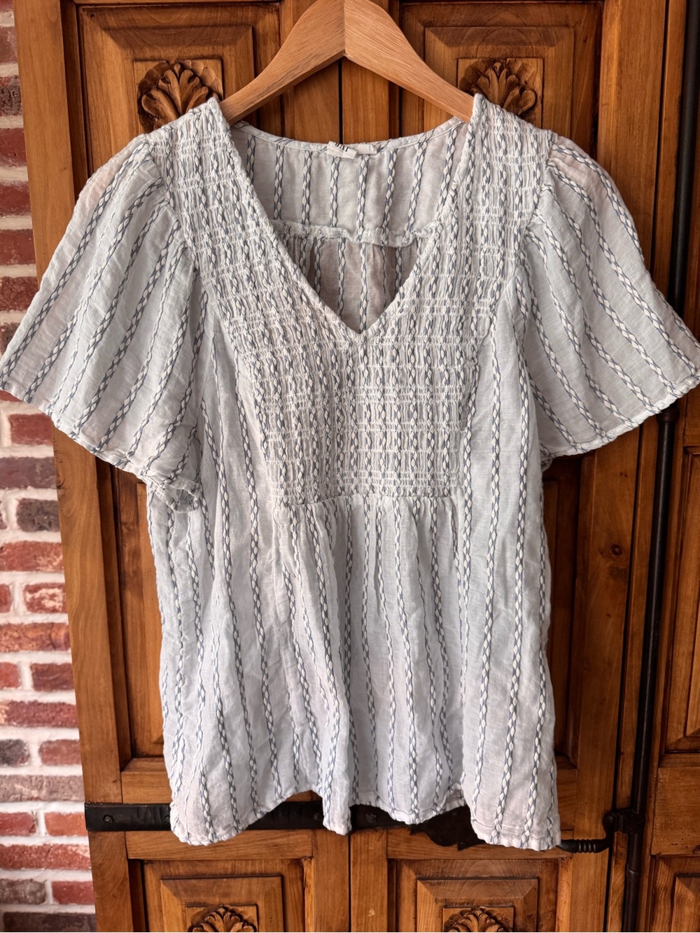 GAP Smocked V-Neck Top